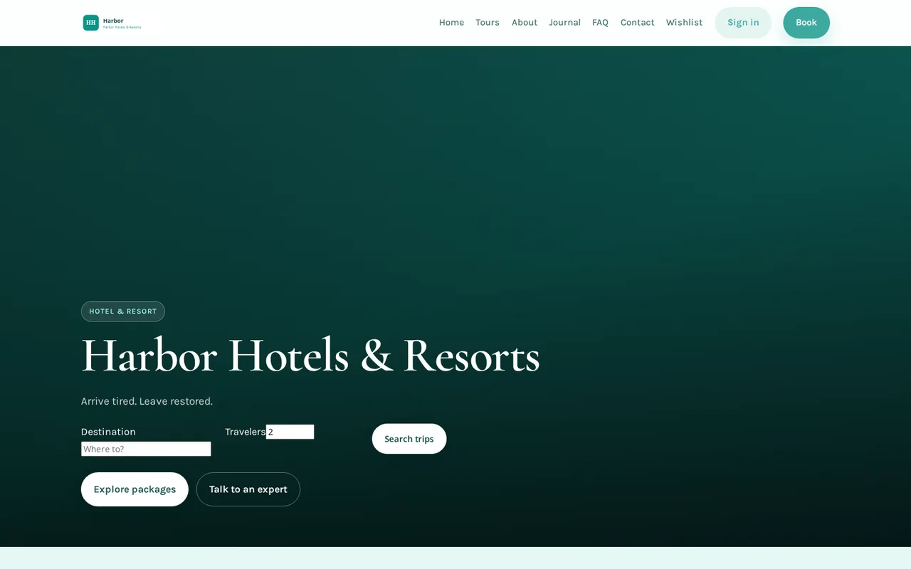 Harbor Hotels & Resorts live preview