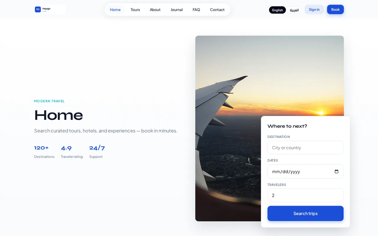 Voyago live preview
